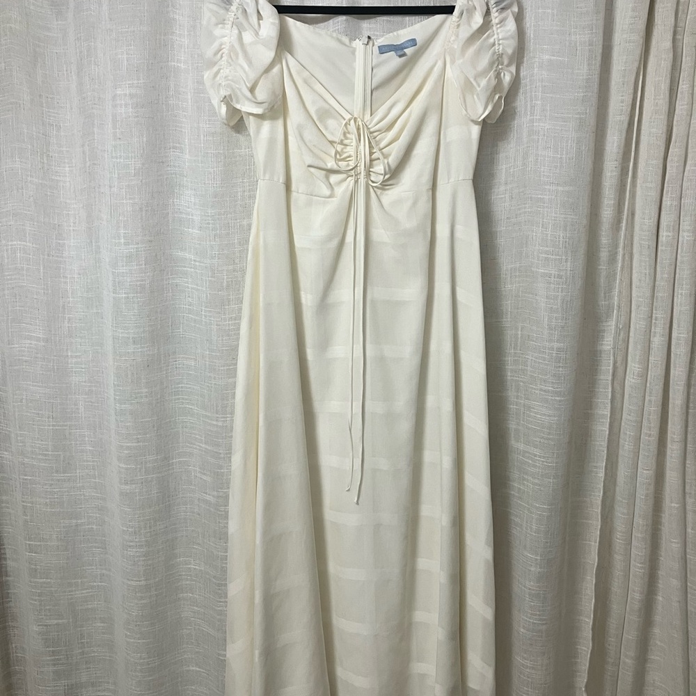 Romantic ANTONIO MELANI Ivory A Line Ruched with Puff Sleeves